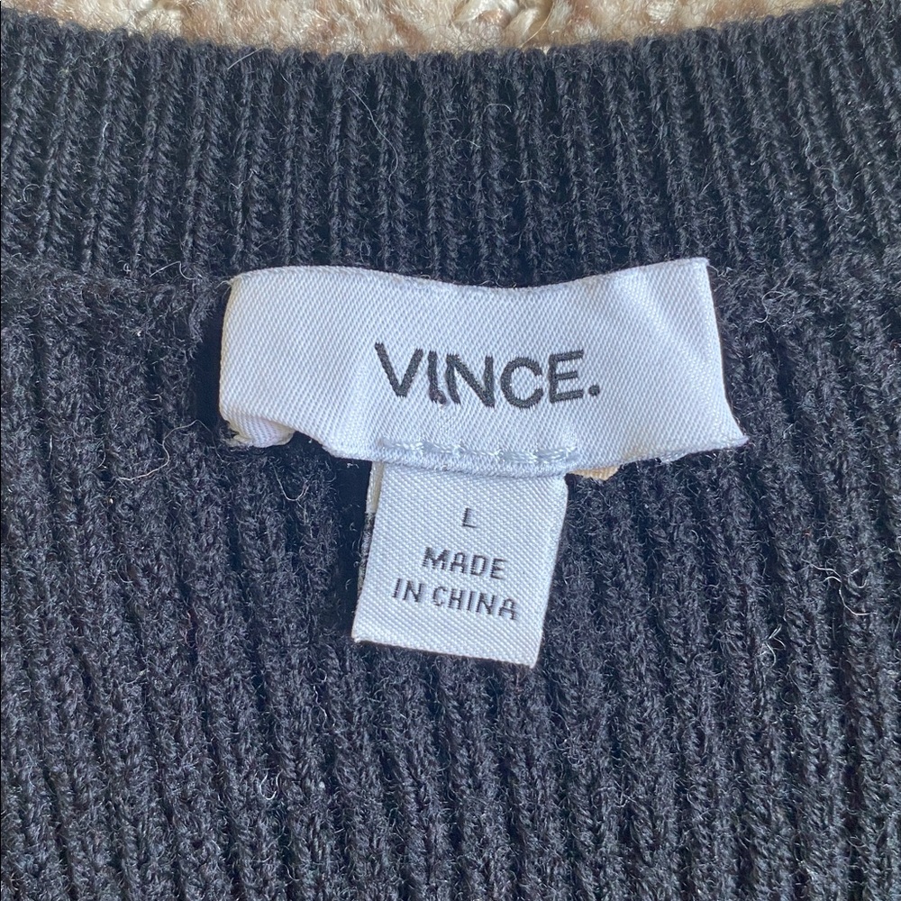 Vince Tight Knit Black Midi Dress - Picture 2 of 9